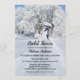 冬のワンダーランド雪のブライダルシャワーの招待 招待状