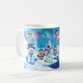冬のワンダーランド雪の人々のシーンマグ コーヒーマグカップ (正面左)
