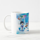 冬のワンダーランド雪の人々のシーンマグ コーヒーマグカップ (左)