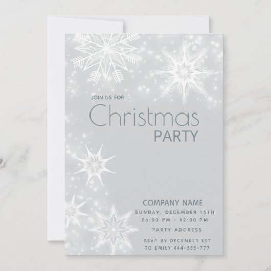 冬のワンダーランド雪の企業の結晶 招待状 (正面)