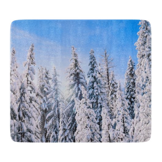 冬のワンダーランド雪の松 カッティングボード (正面)