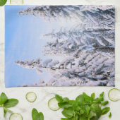 冬のワンダーランド雪の松 キッチンタオル (折り畳み)