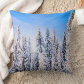 冬のワンダーランド雪の松 クッション (ブランケット)