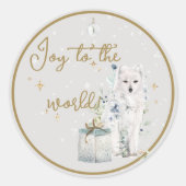 冬のワンダーランド雪の狼の喜び世界 ラウンドシール (正面)