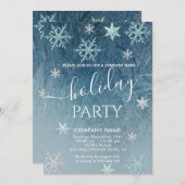 冬のワンダーランド雪の結晶の会社のパーティーインベントート 招待状 (正面/裏面)