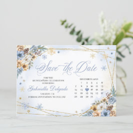 冬のワンダーランド雪の結晶の日付を保存 招待状