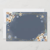 冬のワンダーランド雪の結晶の日付を保存 招待状 (裏面)