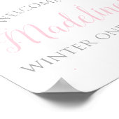 冬のワンダーランド雪の結晶ウェルカムサイン ポスター (角)