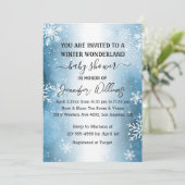 冬のワンダーランド雪の結晶エレガントのシャワー 招待状 (スタンド正面)
