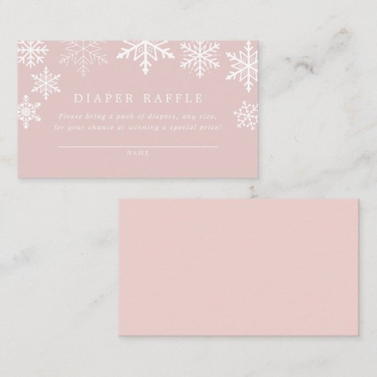 冬のワンダーランド雪の結晶ガールベビーシャワー エンクロージャーカード (正面/裏面)