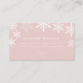 冬のワンダーランド雪の結晶ガールベビーシャワー エンクロージャーカード (正面)