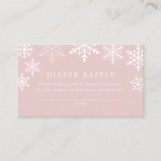 冬のワンダーランド雪の結晶ガールベビーシャワー エンクロージャーカード (正面)