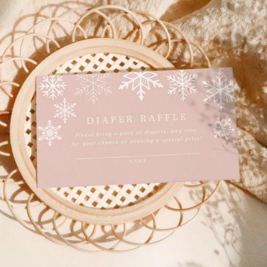 冬のワンダーランド雪の結晶ガールベビーシャワー エンクロージャーカード