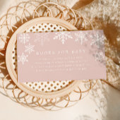 冬のワンダーランド雪の結晶ガールベビーシャワー エンクロージャーカード