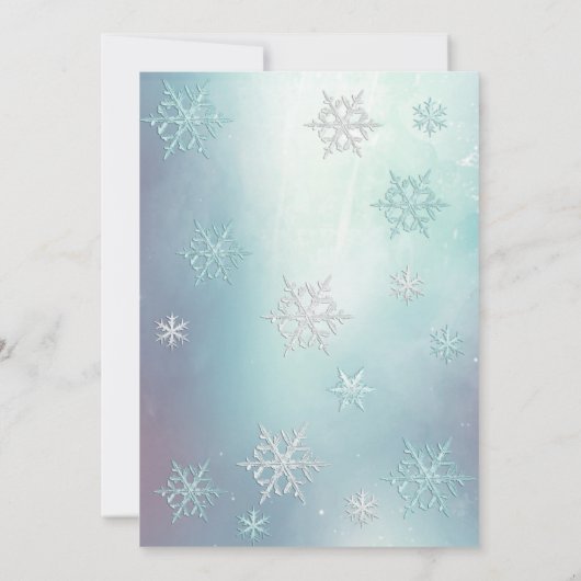 冬のワンダーランド雪の結晶キンセアニラ 招待状 (裏面)