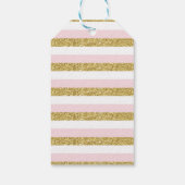 冬のワンダーランド雪の結晶ピンクゴールド誕生日 ギフトタグ (裏面)