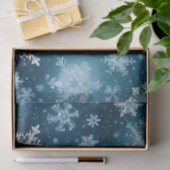 冬のワンダーランド雪の結晶ブルーホワイト 薄葉紙 (ギフト)