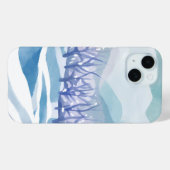 冬のワンダーランド雪の青い水の色絵を描の Case-Mate iPhoneケース (裏面 (横))