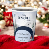 冬のワンダーランド雪クマの鳥の赤ちゃんシャワー 紙コップ