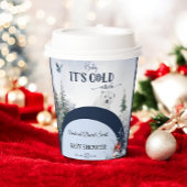 冬のワンダーランド雪クマの鳥の赤ちゃんシャワー 紙コップ