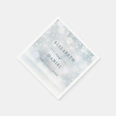 冬のワンダーランド雪結婚ありがとう スタンダードカクテルナプキン (角)
