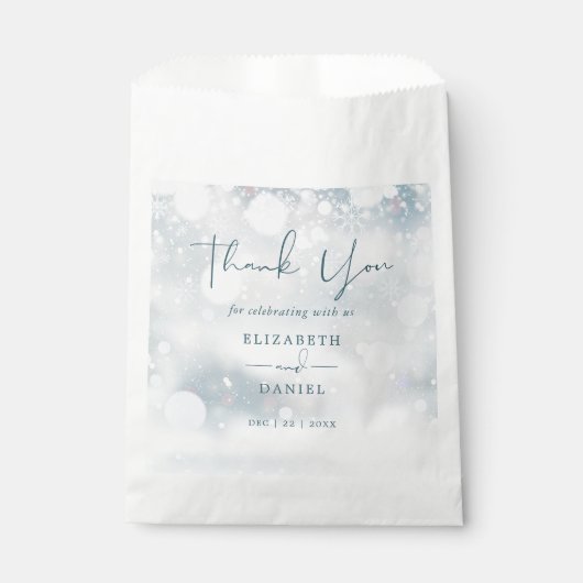 冬のワンダーランド雪結婚ありがとう フェイバーバッグ (正面)