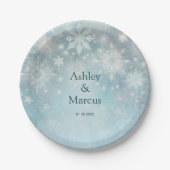 冬のワンダーランド雪結婚片 ペーパープレート (正面)