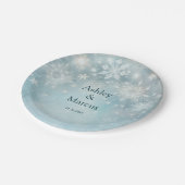 冬のワンダーランド雪結婚片 ペーパープレート (アングル)