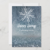 冬のワンダーランド霜の雪片クリスマスパーティー 招待状 (裏面)