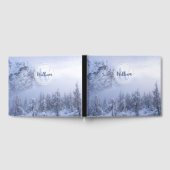 冬のワンダーランド霧氷の森の雪のモノグラム ゲストブック (全面)