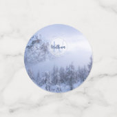 冬のワンダーランド霧氷の森の雪のモノグラム コンフェッティ (スモール正面)
