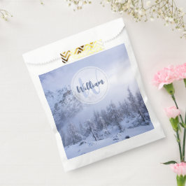 冬のワンダーランド霧氷の森の雪のモノグラム フェイバーバッグ