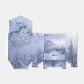 冬のワンダーランド霧氷の森の雪のモノグラム フェイバーボックス (折り畳みなし)