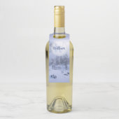 冬のワンダーランド霧氷の森の雪のモノグラム ボトルネックタグ (ボトル)