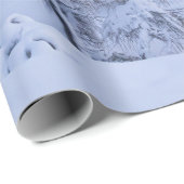 冬のワンダーランド霧氷の森の雪のモノグラム ラッピングペーパー (ロールコーナー)