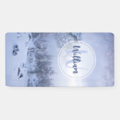 冬のワンダーランド霧氷の森の雪のモノグラム 横断幕 (横)