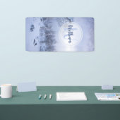 冬のワンダーランド霧氷の森の雪のモノグラム 横断幕 (トレードショー)