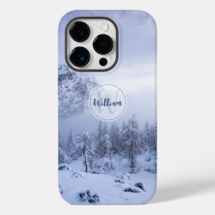 冬のワンダーランド霧氷の森の雪のモノグラム Case-Mate iPhone 14 PROケース