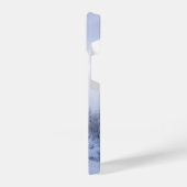 冬のワンダーランド霧氷の森の雪のモノグラム iPhoneケース (左側面)