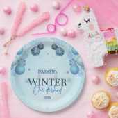 冬のワンダーランド青い水色 ペーパープレート (パーティー)