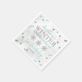 冬のワンダーランド1回目の誕生日 スタンダードカクテルナプキン (角)