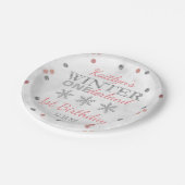 冬のワンダーランド1回目の誕生日 ペーパープレート (アングル)