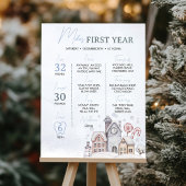 冬のワンダーランド1年目のマイルストーンのサイン ポスター