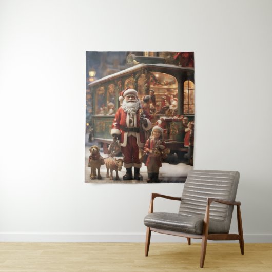 冬のワンダーランド:あなたの壁のためのフェスティバルタペストリー タペストリー (インサイチュ)