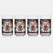 「冬のワンダーランド:アヒルの大都会の冒険」 ガラス缶 (正面)