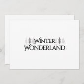 冬のワンダーランド – エレガント文字と松の木 シーズンカード (正面/裏面)