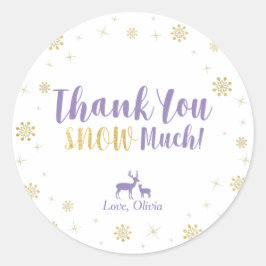 冬のワンダーランド、カスタム金ゴールドありがとうステッカー ラウンドシール