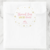 冬のワンダーランド、カスタム金ゴールドありがとうステッカー ラウンドシール (バッグ)