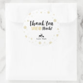 冬のワンダーランド、カスタム金ゴールドありがとうステッカー ラウンドシール (バッグ)