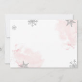 冬のワンダーランド·ガール·ピンク冬の1歳の誕生日 招待状 (裏面)